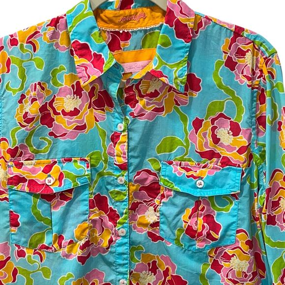 Lilly Pulitzer Floral Blouse - Blue and Pink - Picture 2 of 10